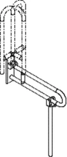 HEWI SK-Griff drehb. Ser 801, matt, L:700mm, mit Bodenstütze reinweiß – Bild 4