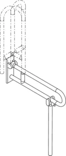 HEWI SK-Griff drehb. Ser 801, matt, L:700mm, mit Bodenstütze reinweiß – Bild 5