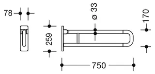 HEWI SK-Griff drehb. Ser 801, matt, L:750mm, Aluminiumkern reinweiß – Bild 5