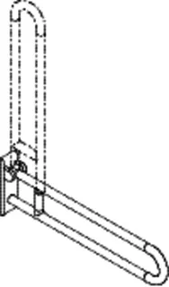 HEWI Stützklappgriff Ser 801, L:850mm, antimikrobiell signalweiß – Bild 4