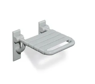 HEWI Klappsitz m.Gabelgelenk Ser 801, B:378 mm, H:259 mm, T:408 mm signalweiß – Bild 3
