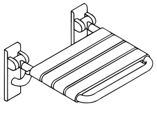 HEWI Klappsitz m.Gabelgelenk Ser 801, B:478, H:259, T:428, Fb. 99/55/36 – Bild 3