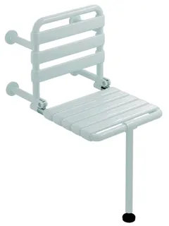 HEWI UK Klappsitz mit Bodenstütze, B:450 mm, T:665mm tiefschwarz
