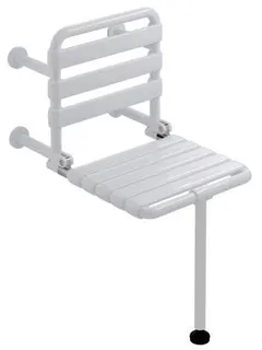 HEWI UK Klappsitz mit Bodenstütze, B:450 mm, T:665mm tiefschwarz – Bild 2