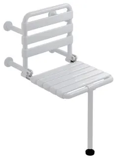 HEWI UK Klappsitz mit Bodenstütze, B:450 mm, T:665mm tiefschwarz – Bild 3