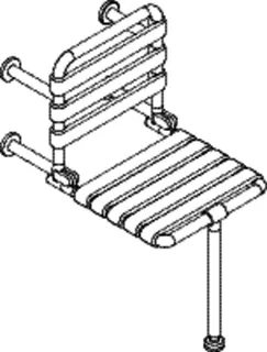 HEWI UK Klappsitz mit Bodenstütze, B:450 mm, T:665mm tiefschwarz – Bild 4