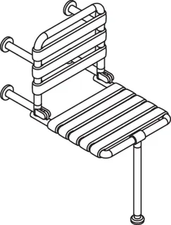 HEWI UK Klappsitz mit Bodenstütze, B:450 mm, T:665mm tiefschwarz – Bild 5