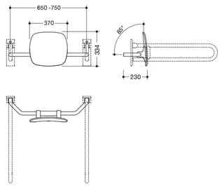HEWI Rückenstütze Fb 90, WA 230mm SK-Griff-Montage lichtgrau – Bild 5
