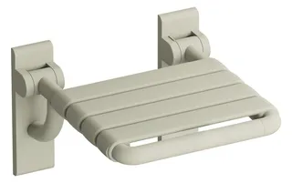 HEWI Klappsitz Ser 801,matt,m.Gabelg., B:378 mm, H:259 mm, T:408 mm reinweiß