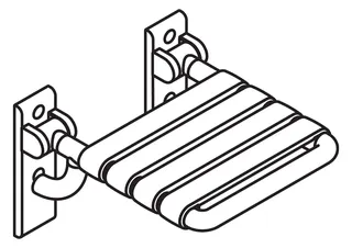 HEWI Klappsitz Ser 801,matt,m.Gabelg., B:378 mm, H:259 mm, T:408 mm reinweiß – Bild 3