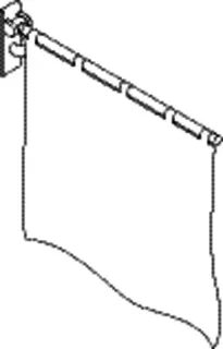 HEWI Duschspritzschutz Ser 801, Dekor uni weiß, 100% Polyester anthrazitgrau – Bild 4