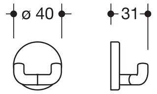 HEWI Doppelhaken Ser 801, matt, d:40mm signalweiß – Bild 3