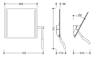 HEWI Kippspiegel Serie 802 LED basic, rechts signalweiß – Bild 2