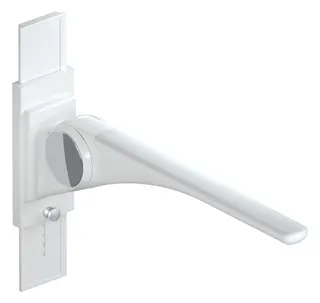 HEWI Stützklappgriff Basic,850 mm mit Höhenverstellung weiß hgl.- weiß mt