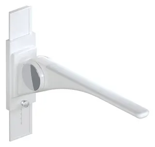 HEWI Stützklappgriff Basic,850 mm mit Höhenverstellung weiß hgl.- weiß mt – Bild 2
