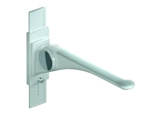 HEWI Stützklappgriff Premium,700 mm mit Höhenverstellung weiß hgl.- weiß mt