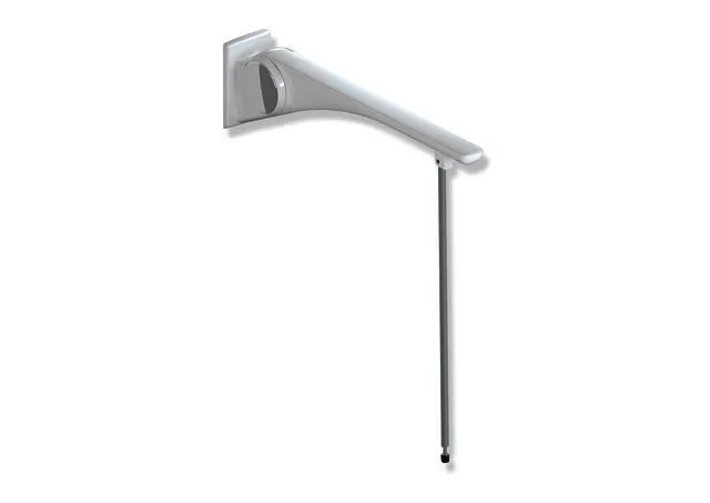 HEWI SK-Griff Basic,750, m.Bodenstütze Montagehöhe h=760mm weiß hgl.- weiß mt