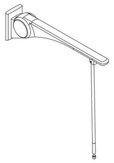 HEWI SK-Griff Basic,750, m.Bodenstütze Montagehöhe h=760mm weiß hgl.- weiß mt – Bild 4