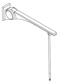 HEWI SK-Griff Basic,850, m.Bodenstütze Montagehöhe h=760mm weiß hgl.- weiß mt – Bild 2