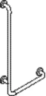 HEWI Winkelgriff Ser 805, Edelstahl, d:33mm, AM:750mm W:500mm rechts – Bild 4