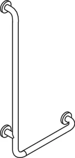 HEWI Winkelgriff Ser 805, Edelstahl, d:33mm, AM:750mm W:500mm rechts – Bild 5