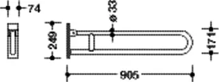 HEWI mobiler SK-Griff, Edelstahl, L:900mm – Bild 5