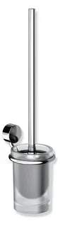 HEWI WC-Bürstengarnitur System 815 Chrom, Glas satiniert, Klebebefestigung