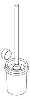 HEWI WC-Bürstengarnitur System 815 Chrom, Glas satiniert, Klebebefestigung – Bild 3