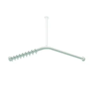 HEWI VH-Stange, d:25, A1/A2=987, 20 Ringe, plvb weiß tiefmatt