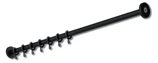HEWI VH-Stange, d:25, L:1000, 10 Ringe, pulverbeschichtet schw tiefmatt