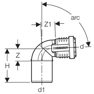 Geberit Silent-PP Bogen reduziert 87,5° 40mm/50mm – Bild 2