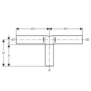 Geberit Silent-PP Doppelanschlussbogen 90° verlängert 50mm/46mm/46mm – Bild 2