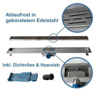 insani Edelstahl-Duschrinne mit Wand- oder Bodenflansch