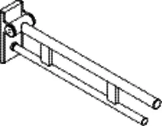 HEWI Stützklappgriff Duo (A), L:700mm, plvb dgrau tiefmatt – Bild 4
