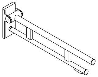 HEWI mob. SK-Griff Duo (A), PRH, L:700, pulverbeschichtet weiß tiefmatt – Bild 3