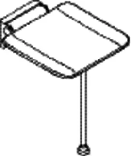HEWI Klappsitz, 350x415, chrom, Bod-St.,Sitzf.Kst. signalweiß – Bild 4