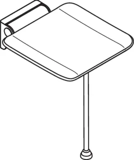 HEWI Klappsitz, 350x415, schliff, Bod-St.,Sitzf.Kst. signalweiß – Bild 5
