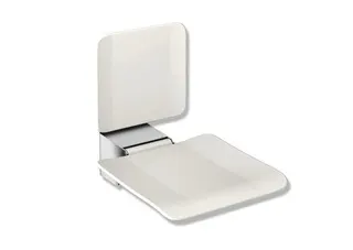 HEWI Klappsitz, 450x650, BS, chrom, Sitzf. Kst. signalweiß – Bild 2