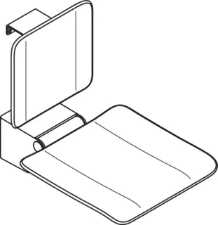HEWI Klappsitz, 450x650, BS, schliff Sitzf. Kst. signalweiß – Bild 5