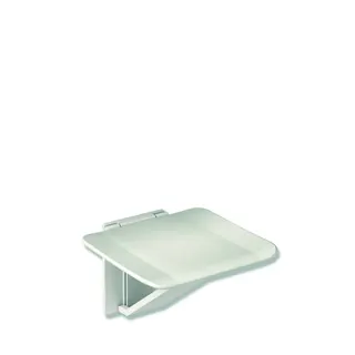 HEWI Klappsitz, 350x370mm, Kst, Wand-St.,Sitzf.Kst. signalweiß