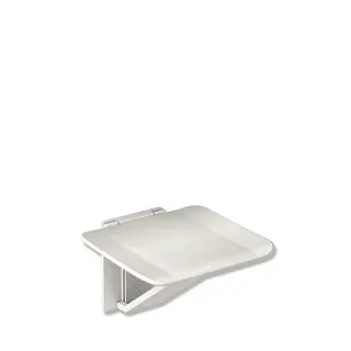 HEWI Klappsitz, 350x370mm, Kst, Wand-St.,Sitzf.Kst. signalweiß – Bild 2
