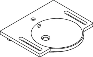 HEWI Waschtisch mit Griffmulden 600 x 550mm, mit Überlauf, 1 Hahnloch – Bild 5