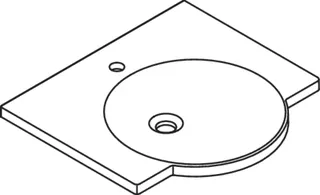 HEWI Waschtisch, 600 x 550mm, o. Überlauf, 1 Hahnloch – Bild 5