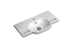HEWI Waschtisch mit Griffmulden 850 x 415mm, mit Überlauf, 1 Hahnloch – Bild 2
