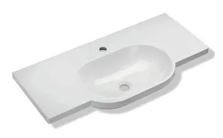 HEWI Waschtisch, 850 x 415mm, o. Überlauf, 1 Hahnloch – Bild 2