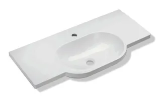 HEWI Waschtisch, 850 x 415mm, o. Überlauf, 1 Hahnloch – Bild 3
