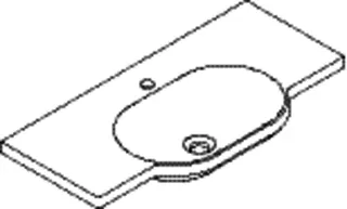 HEWI Waschtisch, 850 x 415mm, o. Überlauf, 1 Hahnloch – Bild 4