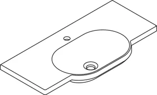 HEWI Waschtisch, 850 x 415mm, o. Überlauf, 1 Hahnloch – Bild 5