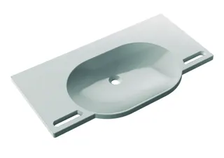 HEWI Waschtisch, B:1000mm, T:550mm, alpinweiß, ohne Überlauf, ohne Hahnloch – Bild 2