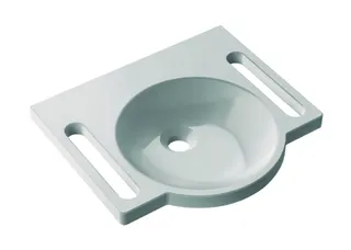 HEWI Waschtisch, B:450mm, T:400mm, alpinweiß, ohne Überlauf, ohne Hahnloch
